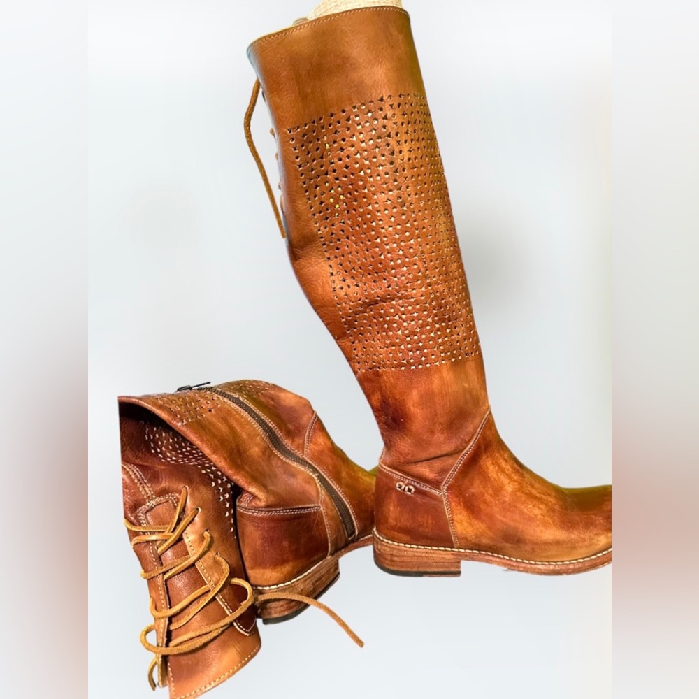 Bed Stu Tall Cooper Series Tan Tall Boots size 7